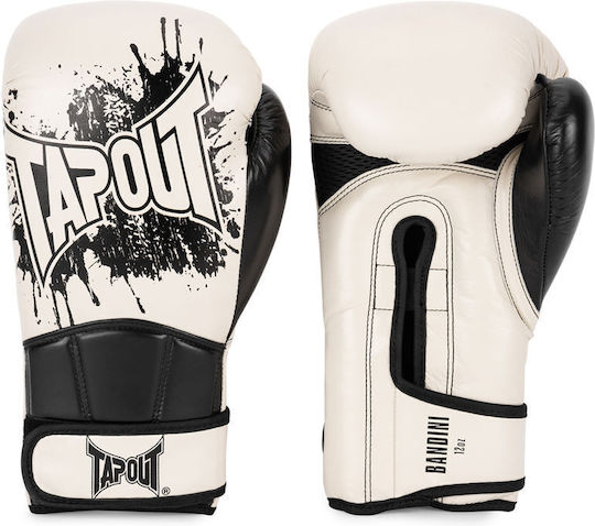 Tapout Γάντια Πυγμαχίας Δερμάτινα για Αγώνα Μαύρα