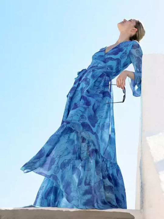 Desiree Maxi Φόρεμα Κρουαζέ Μπλε