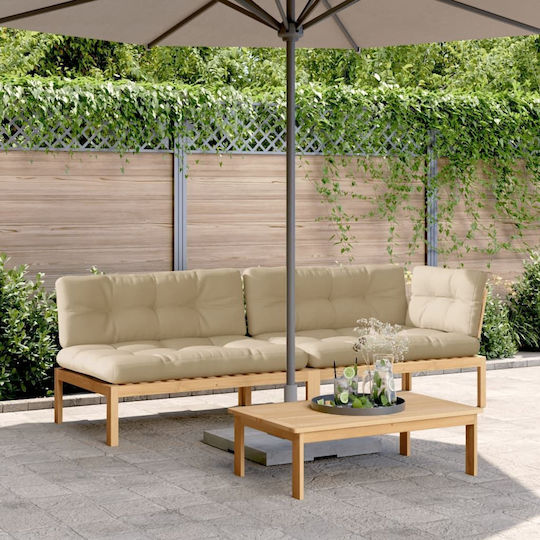 Garten- und Outdoor-Möbelsets 3 Stück Braun mit Kissen