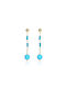 Earrings Silver Rose Gold Plated Turquoise Sk4308