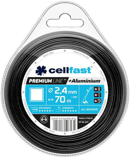 Cellfast Μεσινέζα Αλουμινίου Τετράγωνη Μήκους 70m και Πάχους 2.4mm