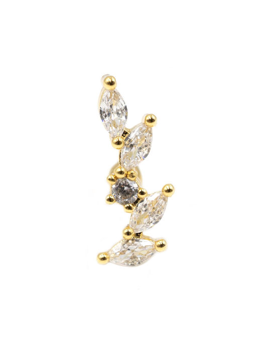 Stainless Steel Gold Plated Zircon Ear Cuff Kfm149