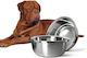 Animal Stainless Steel Bowl Food for Dog & Cat 7lt in Silver Color