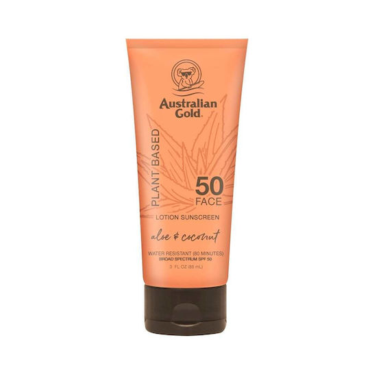 Australian Gold Loțiune Antisolară Waterproof Pentru Față Aloe și Nucă de Cocos Protectie Solara (SPF) 50 88ml