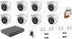 Set 1x Hikvision Ids-7208huhi-m1/s 8 x Hikvision Ds-2ce7u1t-it3zf 1 Transformator 5 A 12volt BNC Video & Putere