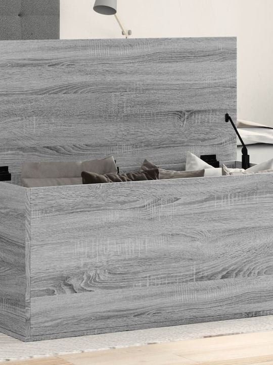 vidaXL Декоративна куфар Дърво Сив 100x42x46бр