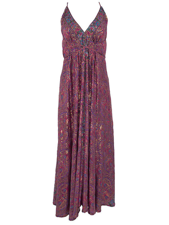 Lara Ethnics Maxi Dress Satin Purple