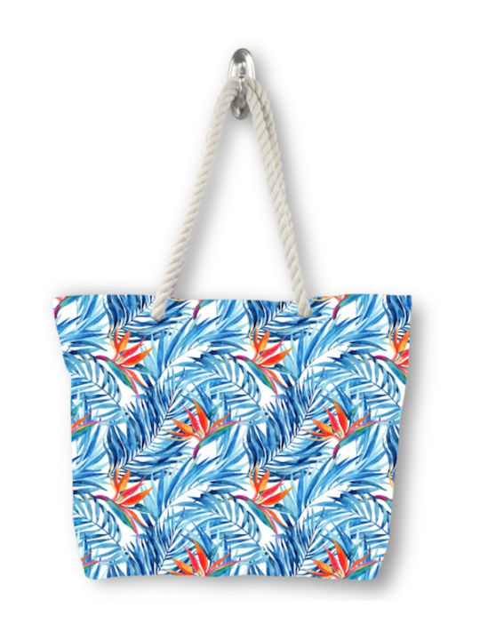 Stoff Strandtasche in Hellblau