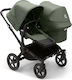 Bugaboo Donkey 5 Duo Complete Adjustable Double Stroller Suitable for Newborn Black-Forest Green