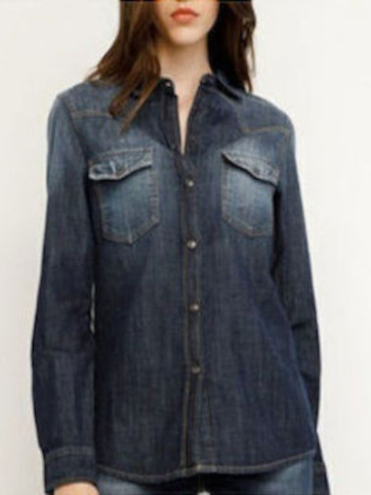 Staff Women's Denim Long Sleeve Shirt Blue