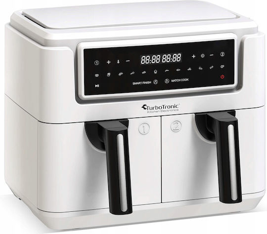 Turbotronic Air Fryer with Double Detachable Bucket 7.6lt White AT-TT-AF11