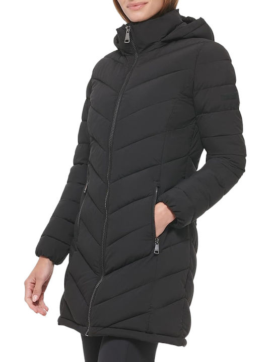 Calvin Klein Scurt Jachetă de femei Puffer pentru iarnă Negru