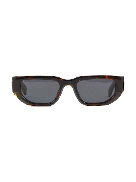 Off White Women's Sunglasses with Brown Tartaruga Plastic Frame and Gray Lens OERI115 6007