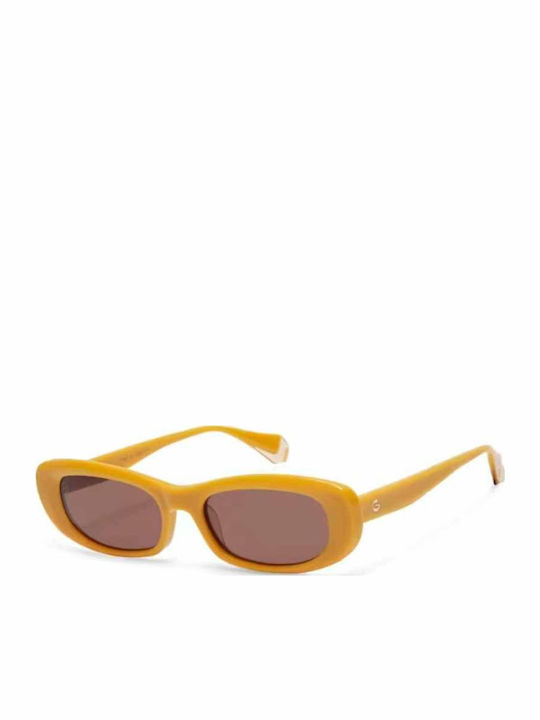 Gigi Barcelona Damen Sonnenbrille mit Gelb Kuns...