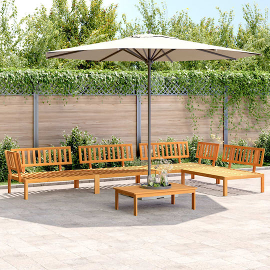 Garden & Outdoor Furniture Set 5 Pieces Brown