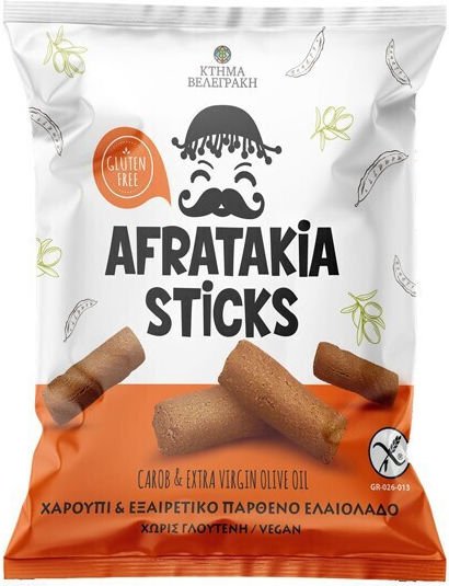Carob-Brotstangen Glutenfrei 80g Ktima Velegraki