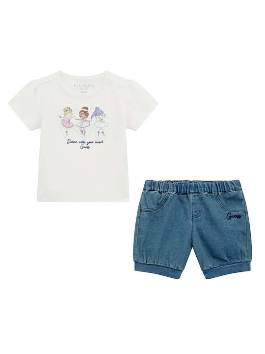 Guess Kids Set with Shorts Summer 2pcs White