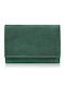 Small Leather Women's Wallet Classic with RFID Green