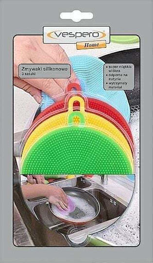 Vespero Set Bureți de bucătărie Plăci Silicon cu mâner Verzi 3buc