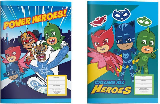 PJ Masks Heft Geregelt B5 40 Blätter 1Stück (Μverschiedene Designs/Farben)