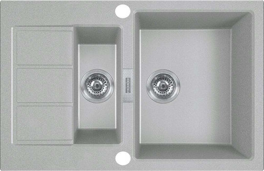 Franke S2d 65178 1430618684 Drop-In Мивка от Синтетичен Гранит Ш78xД50см Сив