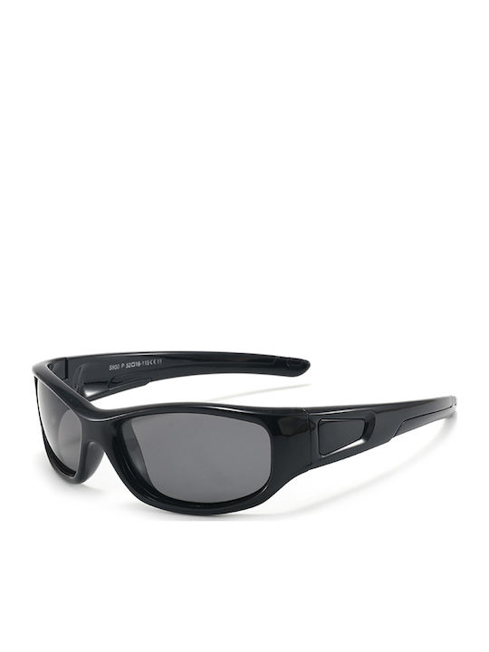 Techsuit Athletic Kids Sunglasses with Polarized Lenses Black for 3-12 Years