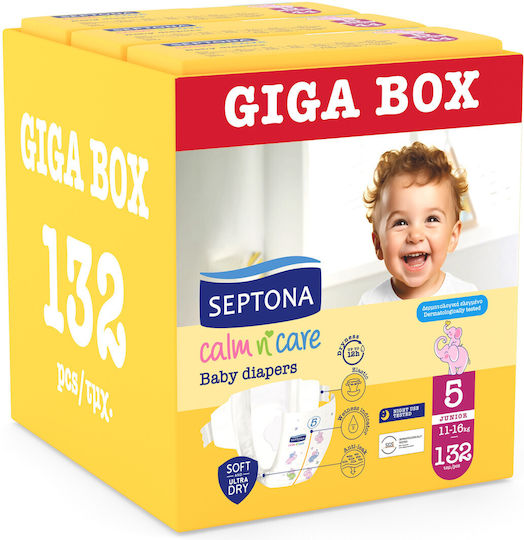 Septona Tape Diapers Calm & Care No. 5 for 11-16kg 132pcs
