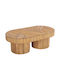 Rundes Zentral Kaffeetisch aus Bambus Beiges M110xL59xH39cm