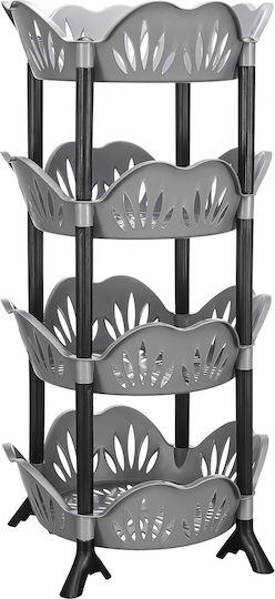Viosarp Viosarp Kitchen Rack Plastic 4 Tiers Black 39x39x79cm