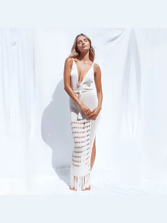 Chicret Women's Maxi Beach Dress White