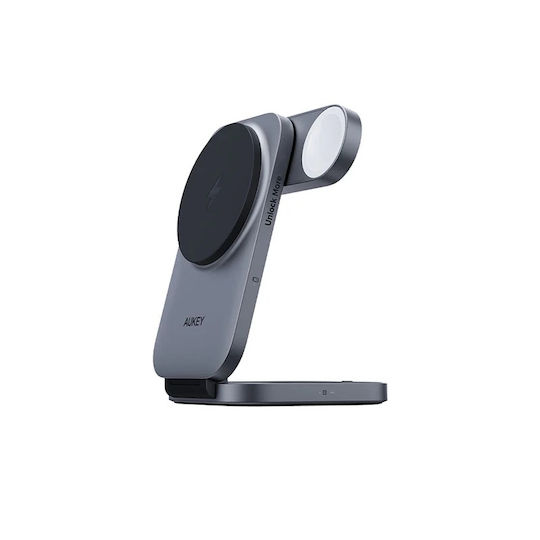 Aukey Ασύρματος Φορτιστής Qi2 15W Power Delivery Μαύρος (MagFusion Z)