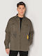 Long-sleeved Denim Shirt in Wide Line Khaki