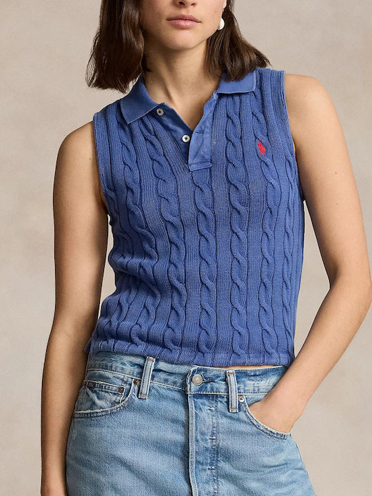 Ralph Lauren Femeie Sport Polo Bluză Fără mâneci Albastră