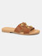 Flache Sandalen für Damen in Tabac Braun Farbe