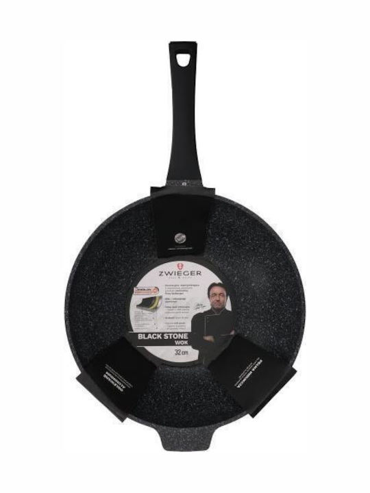 Zwieger Wok από Αλουμίνιο Με Καπάκι με Επίστρωση από Πέτρα 32cm