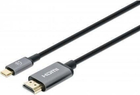 Manhattan HDMI-Kabel männlich - HDMI-Stecker männlich 1m Schwarz