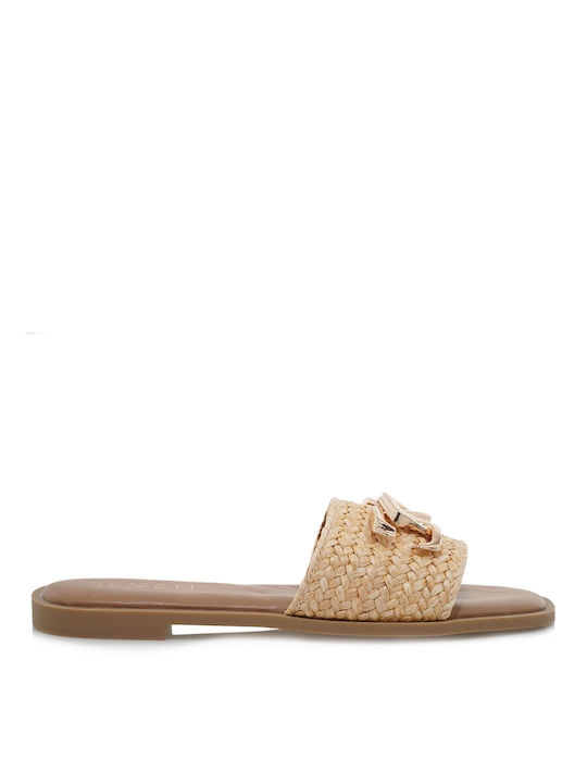 Seven Women's Flat Sandals in Beige Color