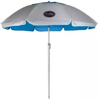 Campo SALTY 240 Foldable Beach Umbrella Diameter 2m with Air Vent Sky Blue/Silver