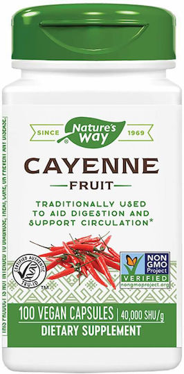 Nature's Way Плод Кайен 450мг Кайенски Пипер 100 Капсули