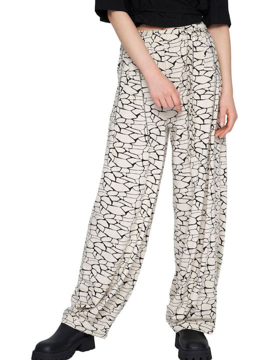 Ale - The Non Usual Casual Women's Fabric Trousers Ecru