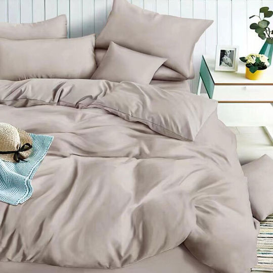 SpitiBazaar Bettwäsche-Set King Size mit Gummiband 220x240cm. Grey 4Stück