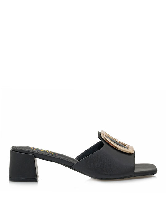 Exe Heel Mules Black