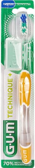 GUM Technique+ Compact 493 Zahnbürste Mittel Orange Open