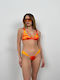 Bikini Set Top & Slip Bottom with Laces Orange