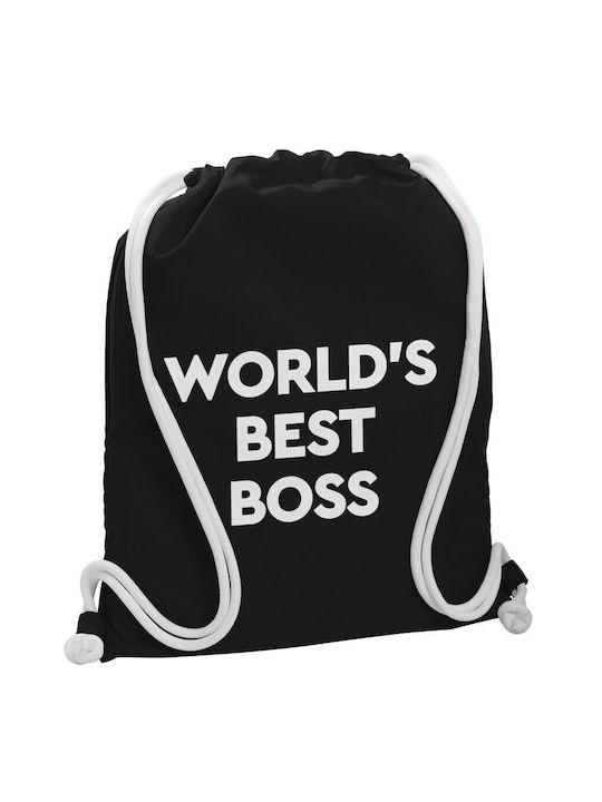 Koupakoupa World's Best Boss Τσάντα Πλάτης Γυμναστηρίου Μαύρη