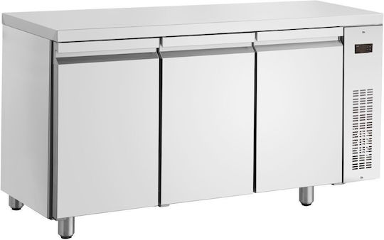 Inomak Frigider Inoxidabil de Banc 350lt cu 3 Uși și Unitate de Răcire L179.2xl60xH87.3cm