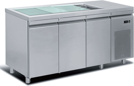 Inoxcon Commercial Refrigerator with Drawer L218xD80xH90cm