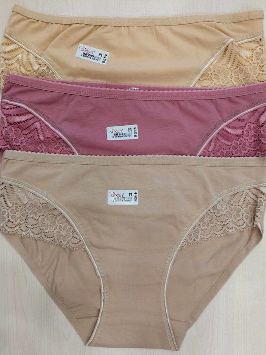 Βαμβακερά Γυναικεία Slip 3Pack Ροζ