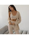 Chicret Winter Women's Pyjama Set Beige