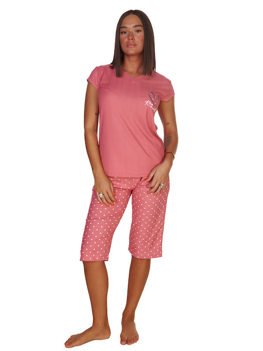 Comfort Sommer Damen Pyjama-Set Coral